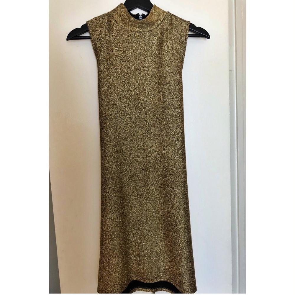 Topshop Gold Shift Dress size 6